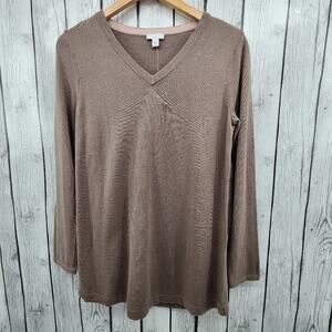 J. Jill V Neck Long Sleeve Top